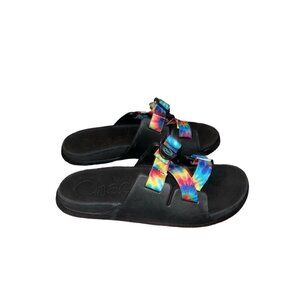 Chaco Big Kids Chillo Rainbow Tie Dye Slip On Outdoor Slides Sandals Size 6